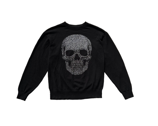 Silver Skull Intarsia Sweater